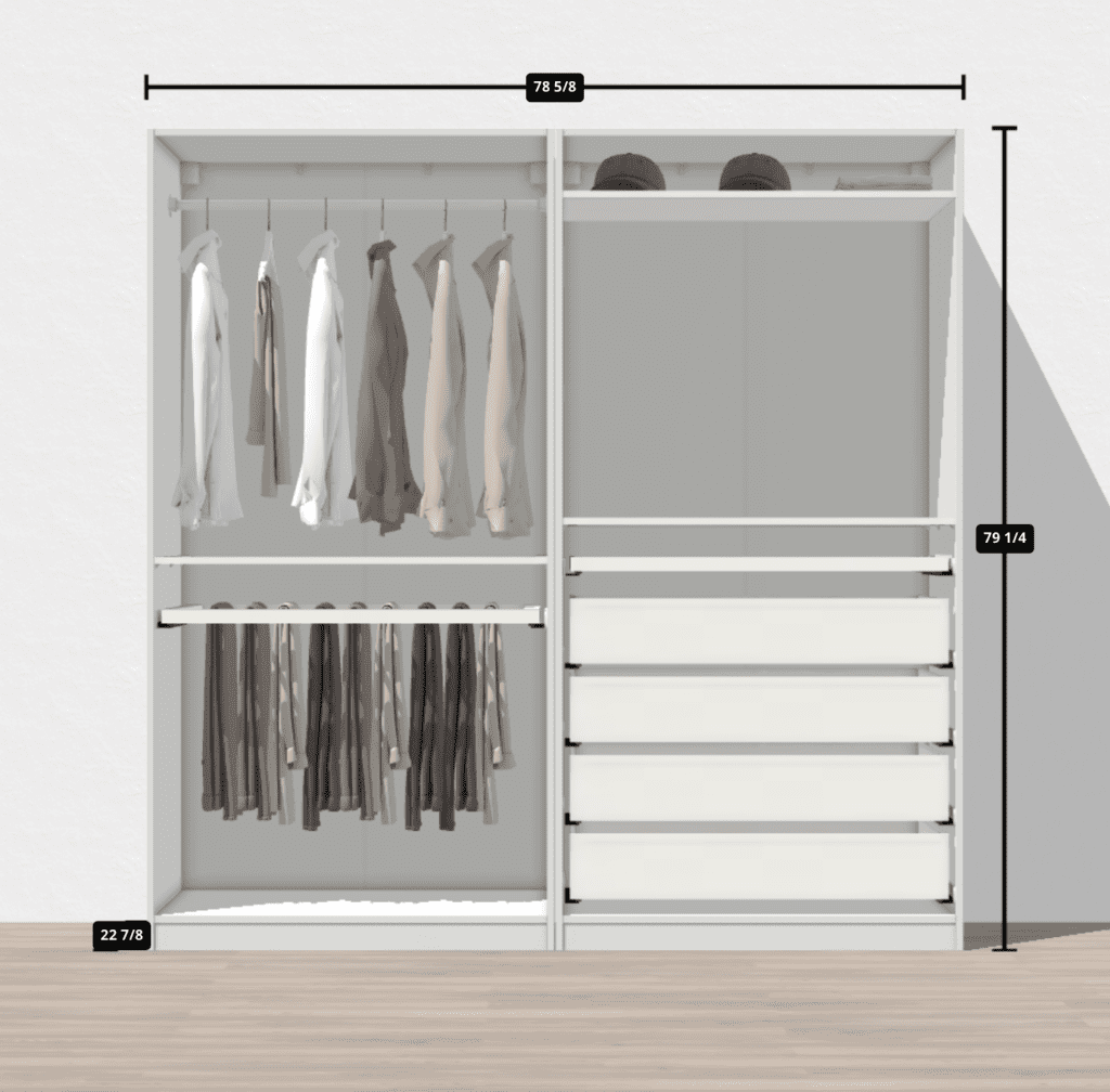 image of blueprint for ikea pax closet